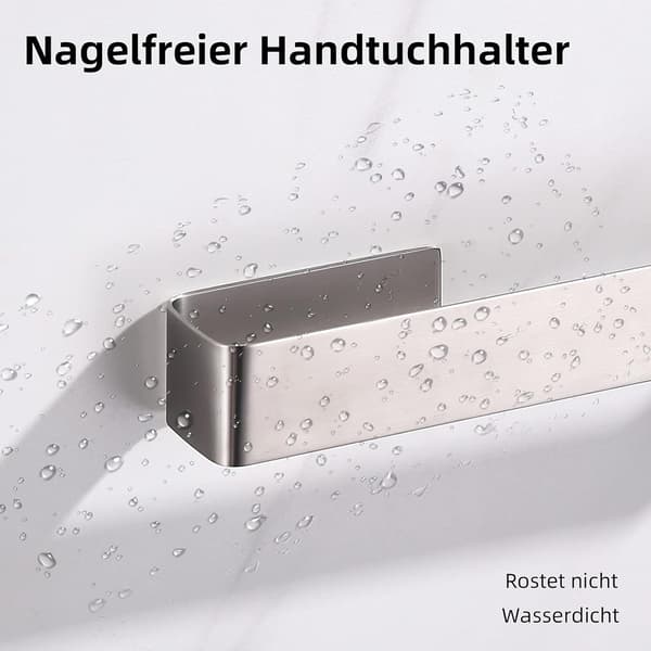 Selvklebende håndkleholder i rustfritt stål for bad sølv