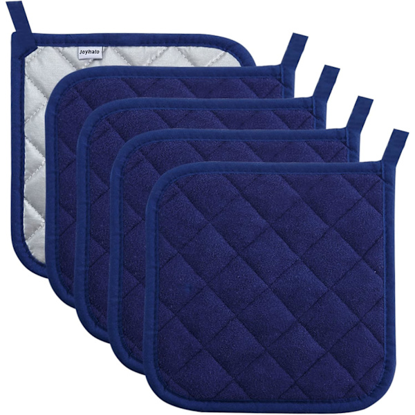 Grytekluter på salg - Varmebestandige grytekluter, varmeputer, trivet for matlaging og baking, 7 tommer (5, mørk blå)