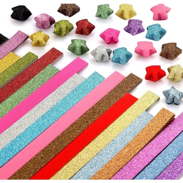 20 farger 800 ark glitrende diamant folding star papirsett
