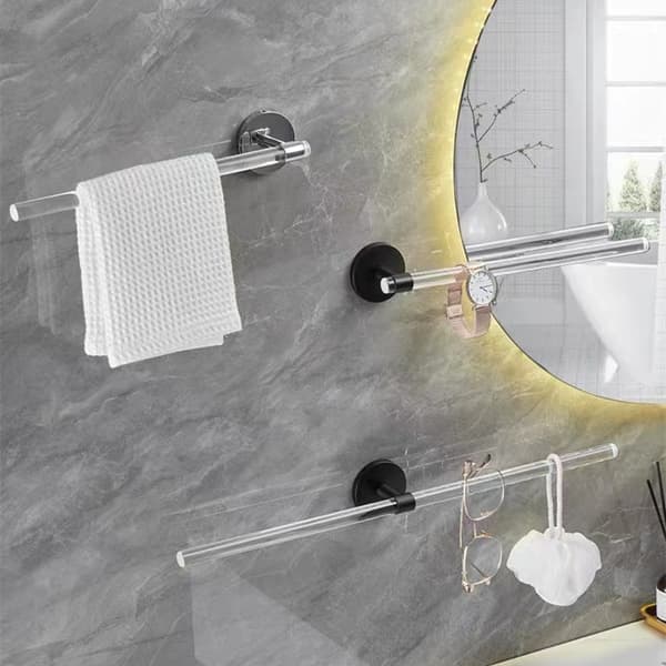 16\" Håndklædeholder, Klar Akryl Håndklædeholder med Rustfrit Stål