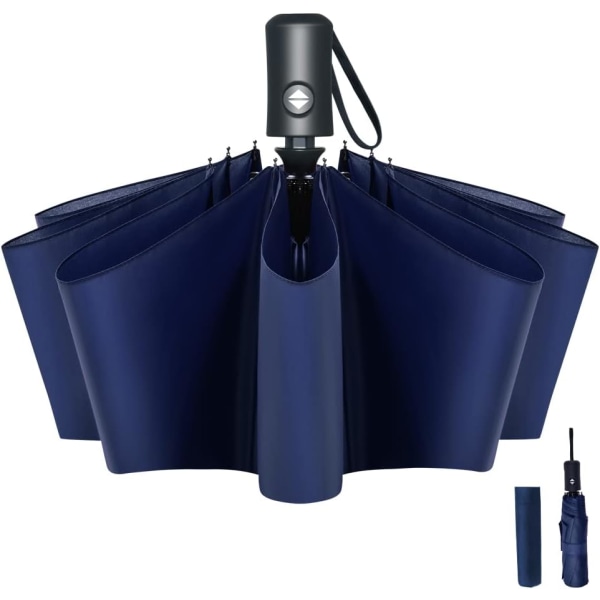 Foldbar paraply, Kompakt Automatisk Paraply Foldbar Åben og