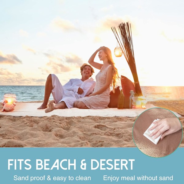 Tiny Land Picknickfiltar, 2 i 1 Dubbelskikts Vattentät Matta + Filt, Maskintvättbar Filt, Bärbar Campingfilt, för Camping Park Strand Gräs