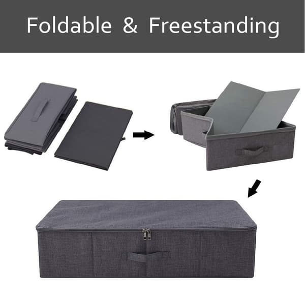 Grå Underbed Oppbevaringskasser, Foldbar Underbed Oppbevaringspose