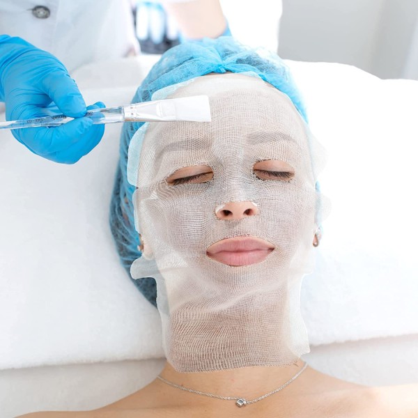 100 stycken gasbindsmasker Set Engångs Vit Mesh Hudvård Skönhet