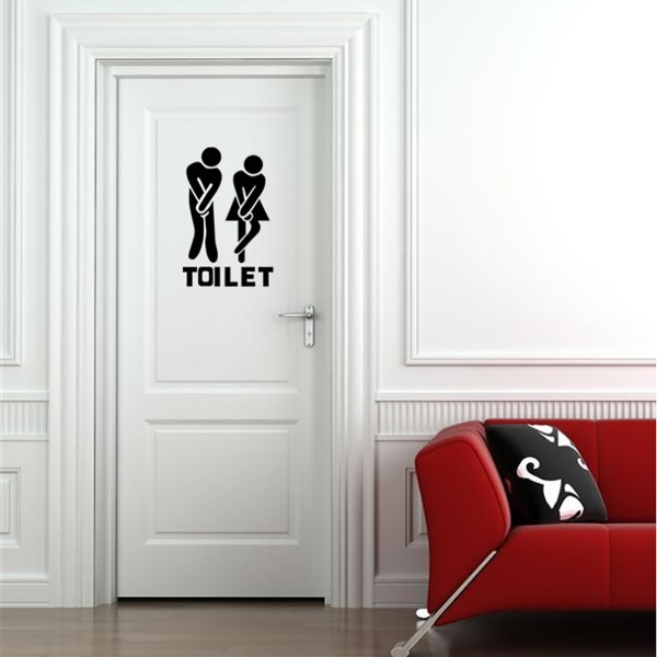 4 kpl Seinäkoristetta, DIY Irrotettava Mies Nainen Vessa WC kylpyhuone