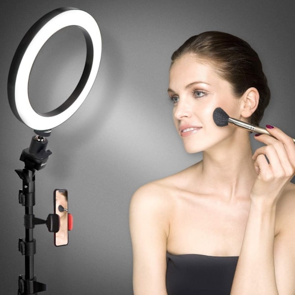 8 Tommer Selfie Ringlys med Stativ og Mobilholder til
