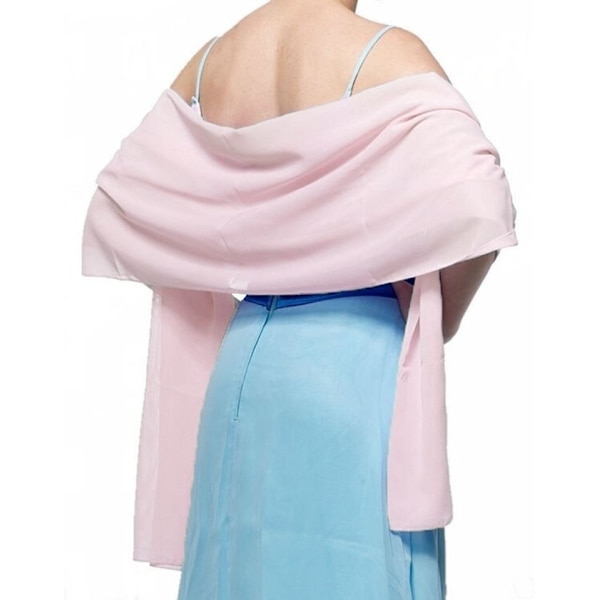 Aftenkjole Sjal Ensfarget Chiffon Sjal Bryllup Cheongsam