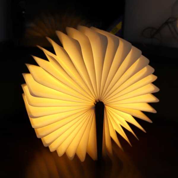 Træ Foldbar Led Boglampe, Led Bordlampe, Bogformet