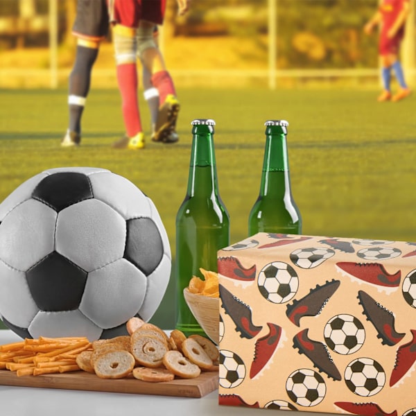 6 fotbollar, tecknade barns födelsedag, presentpapper för barn