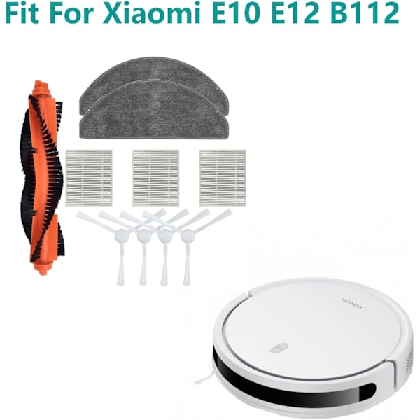 10-pak Tilbehørspakke til Xiaomi E10 E12 B112 Robotstøvsuger - Reservedele