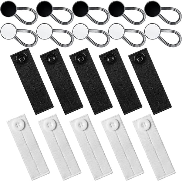 20-pack Förlängda Knappar med Elastisk Justerbar Byxa