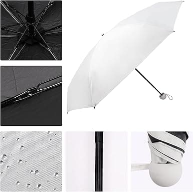 Fällbart paraply, 6 ribbor, solparaply, vindtåligt & ultralätt mini