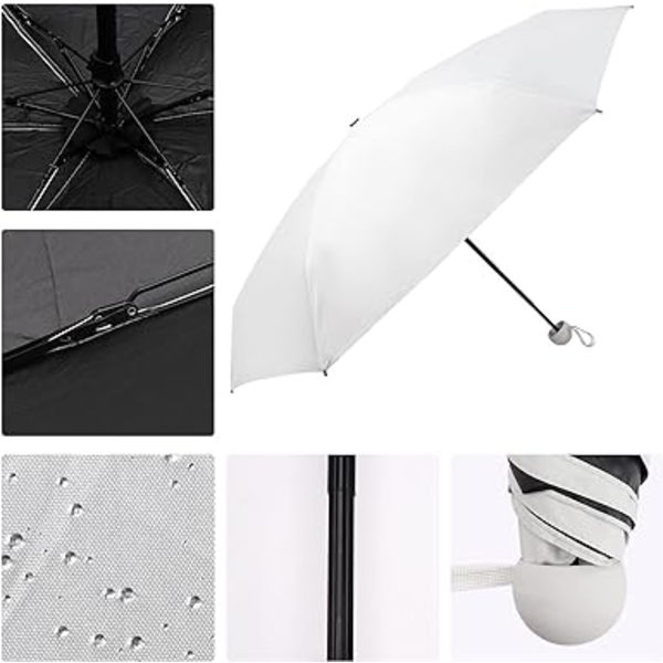 Foldbar paraply, 6 ribber, solparaply, vindstærk & ultralet mini