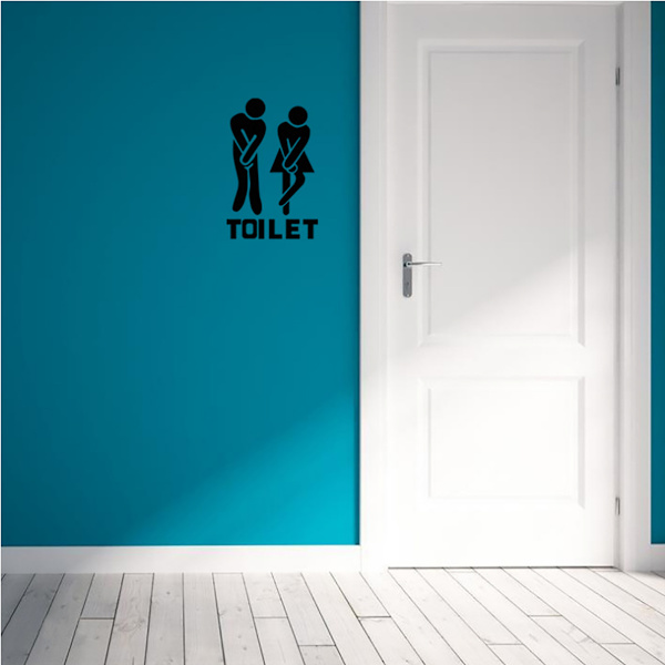 4 kpl Seinäkoristetta, DIY Irrotettava Mies Nainen Vessa Vessa