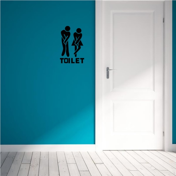 4 kpl Seinäkoristetta, DIY Irrotettava Mies Nainen Vessa WC kylpyhuone