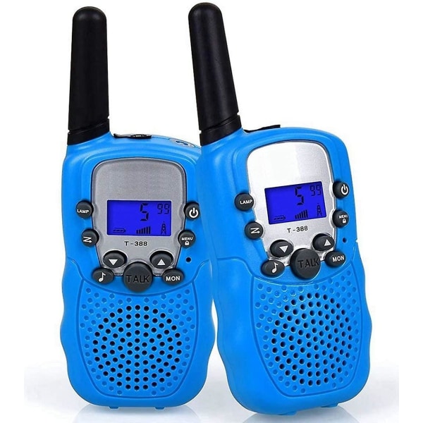 Walkie-talkies, PMR446 8 kanaler 1 par barn walkie-talkie 3 km långdistans intercom julklapp barnleksaker blå)