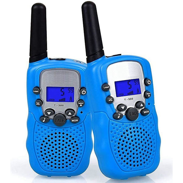 Walkie Talkies, PMR446 8 Kanaler 1 Par Børne Walkie Talkie 3km Lang Afstand Intercom Julegave Børnelegetøj (Blå)