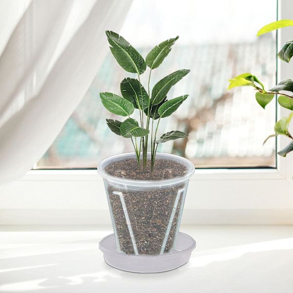 Transparent orkidé kruka, 5-pack plastblomkruka, trädgård