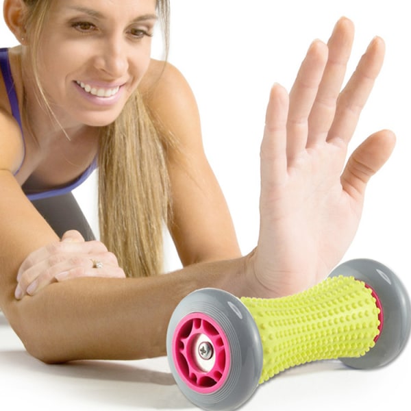 1 Grå Yogamassagehjul, Fotmassagerulle, för Häl