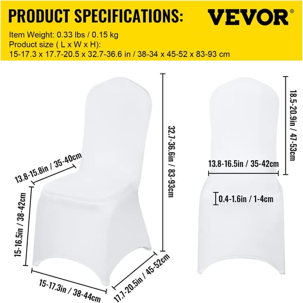 10 st vita stolsöverdrag polyester spandex stolsöverdrag stretch S