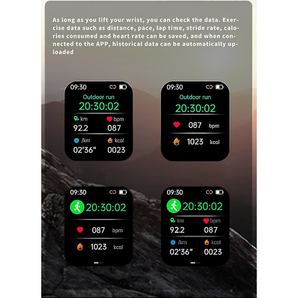 F57l Blodsukkermåling Smartwatch, Fitness Tracker Med Bl