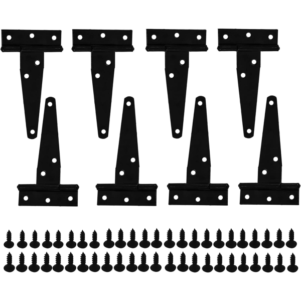 8 stk. 5 tommer Lysmaling Sort T-type Plade Fortykkelse T-ord