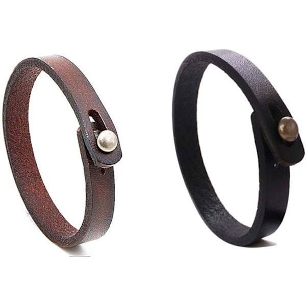 Äkta läderarmband för män - Handgjord justerbar lädermanschett