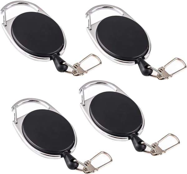4-pack Säkerhetsnyckelring med Utdragbar Snöre, Tålig Nylon