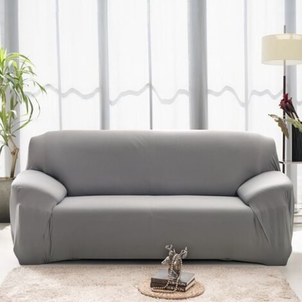 3-sits soffaöverdrag med utdragbart armstöd - Soffaöverdrag för vardagsrum sovrum - GRÅ, 195-230cm