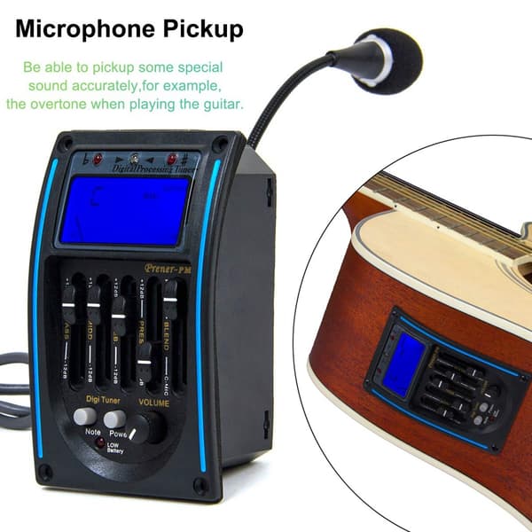 1 st 5-bands EQ folk-gitarrpickup med LCD-skärm med