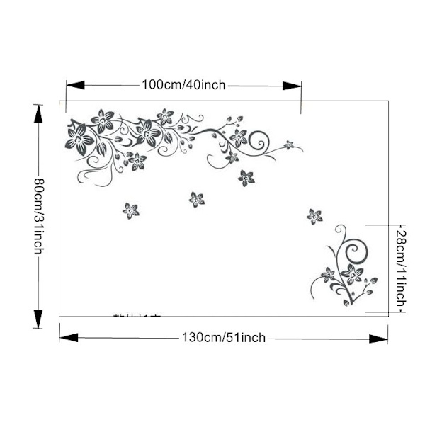Hjemmeindretning Ny Stor Butterfly Vine Sticker Væggen