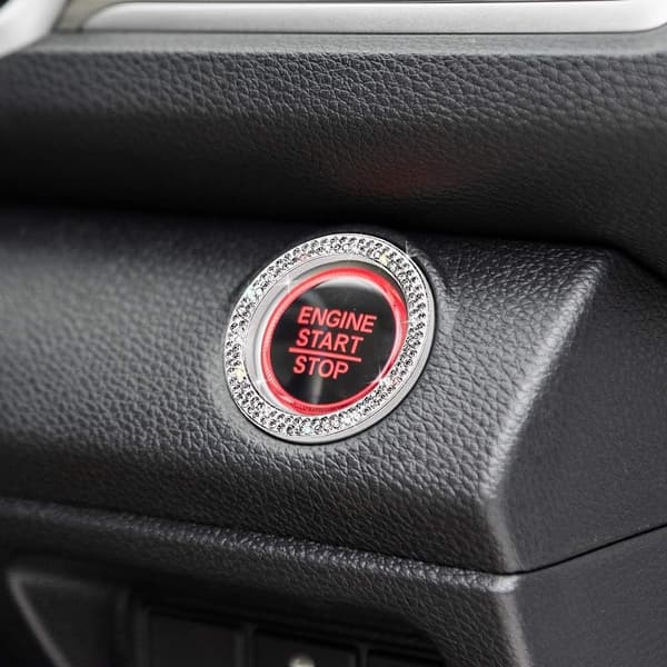 2 stk Trykkstartknapp Bling Ringer Auto Bil Motor Start Stopp