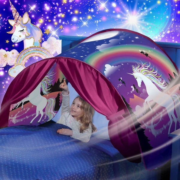 Tytöt Unicorn Dream Bed Teltta Lasten Sleep Teltta Lasten Hauska Leikkiteltta