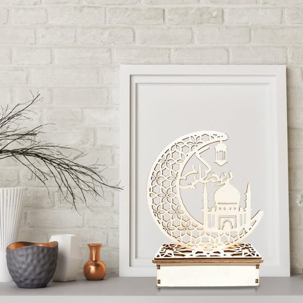 1 stk Eid al-Fitr Lys, Lampe, Tre Eid Ornamenter, LED Dekor