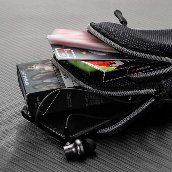 1 svart sporttelefonarmbandsväska, upp till 6,5 tum
