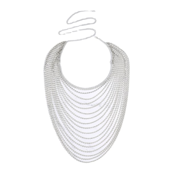 1 st (Silver) nattbutikkstillbehör strasskjol Body Chain