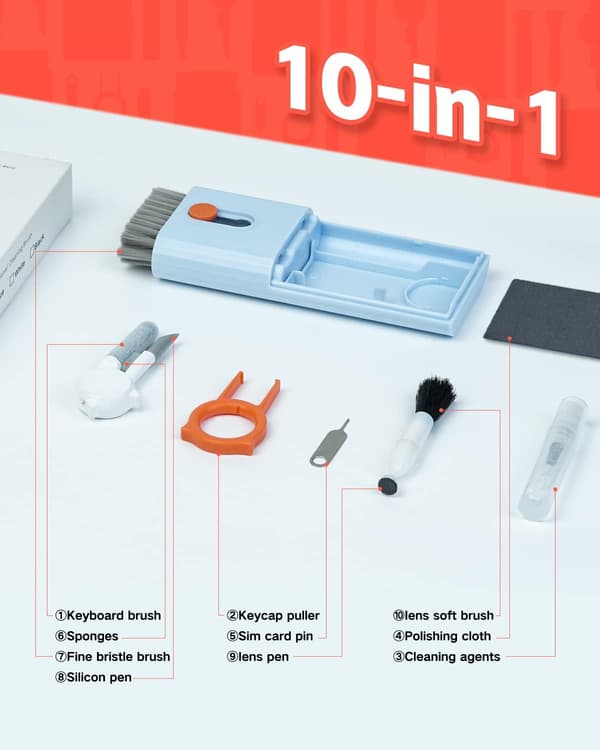 1-delat 10-i-1 Multifunktionellt Rengöringsset Bluetooth-headset