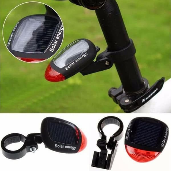 Solcellsdriven Cykel LED-strålkastare + Baklykta