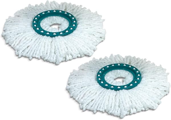 Blå - 2-pack Clean Twist Disc Mop Ersättningshuvuden, Ideal