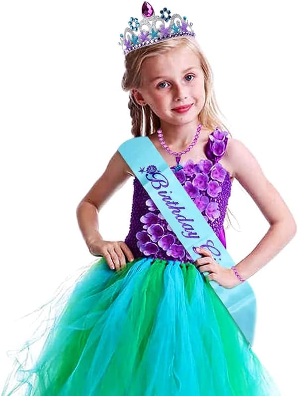 Sommerlig Glitrende Havfrue Hodebånd med Prinsesse Mesh til Fest