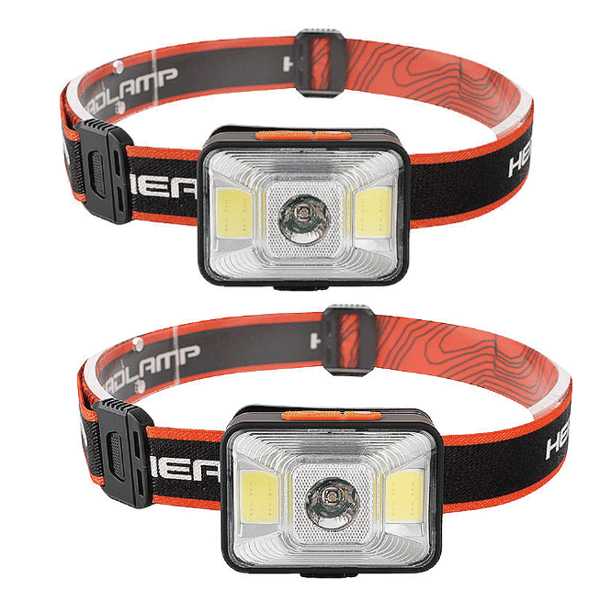 Hodelykt (2 stk), 1800 Lux LED-hodelykt med 5 lysinnstillinger