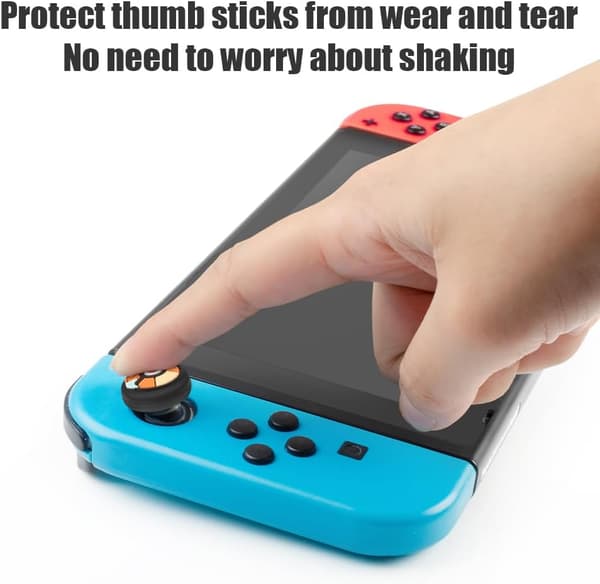Switch Joycon Tommelgreb Hætter, Blød Silikon Joystick Dæk Kompatibel med Nintendo Switch/OLED/Switch Lite, Analo