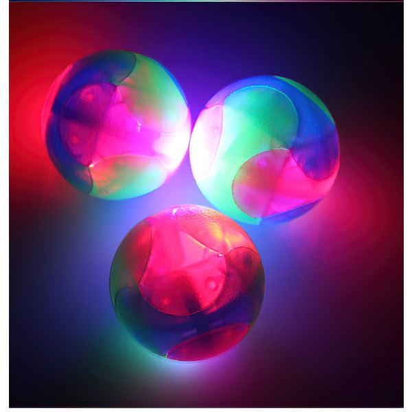 3 Styk Lysende Hundebolde LED Elastisk Bold Blinkende Molar Bold