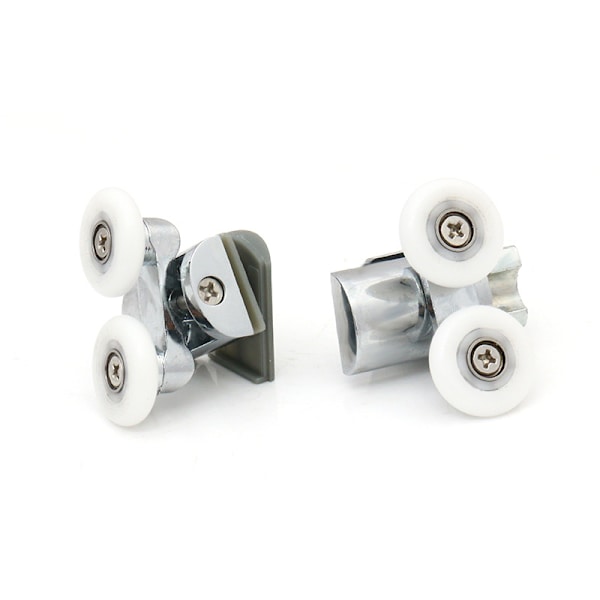 Dusjdorr-Festehjul i Krom - 2X Topp & 2X Bunn - Passer