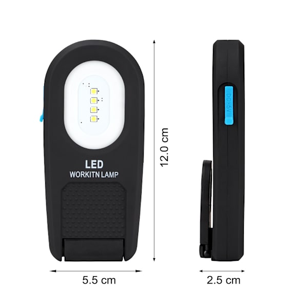 1 stk 4 LED arbeidslys USB-oppladbar tilgangslykt med