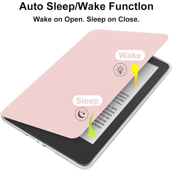 6-tums Kindle-fodral (11:e generationen - 2024), Ultraklart, Mjukt, Flexibelt, Transparent, TPU-baksida med automatisk sömn/vakna