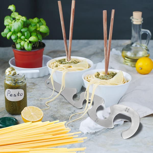 Spaghetti-lineal med måleinstrument i rustfrit stål