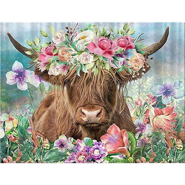 Voksen Krone, Kalv Diamantmaleri, 30*40cm - Barnediamant