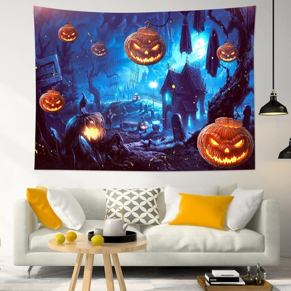 Halloween-Tapet Terror Græskar Jack-O-Lantern Vægdækning