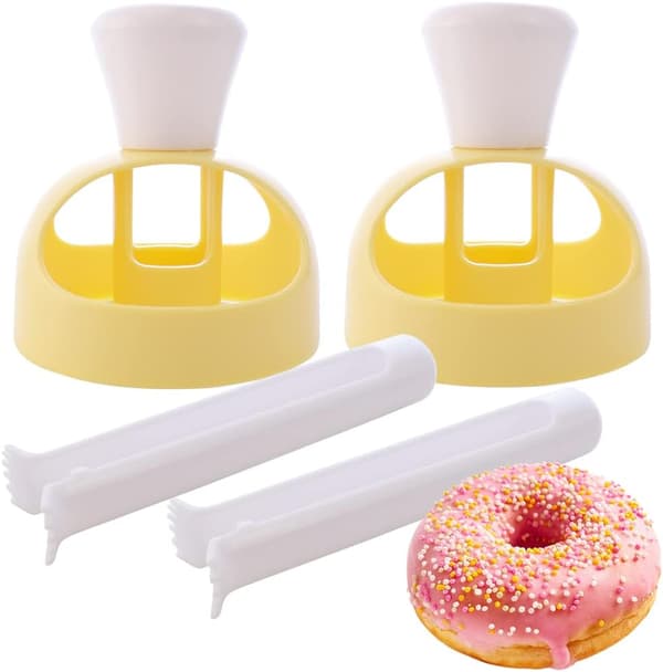2-pack Plastdonutsvarv med DoppningsTångar Doughnut Form DIY Doughnut Bakverktyg